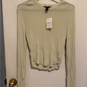 Forever 21 Soft Cream Long Sleeve Top